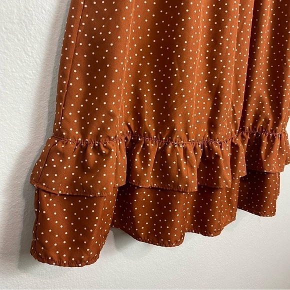 Jean Pascale Womans Soft Brown Polka Dot Sleeveless Dress Size 40 M - Picture 6 of 13